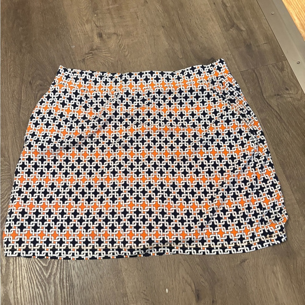 Dexim Geometric Skirt – Black/White/Orange – Made in Canada